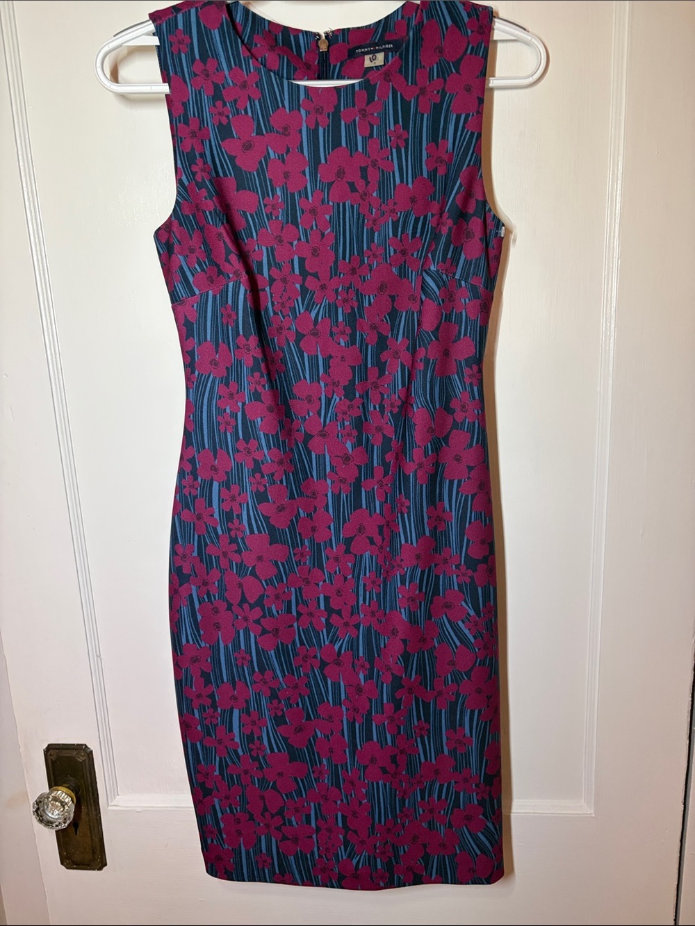 Tommy Hilfiger Navy & Magenta Floral Sheath Dress
